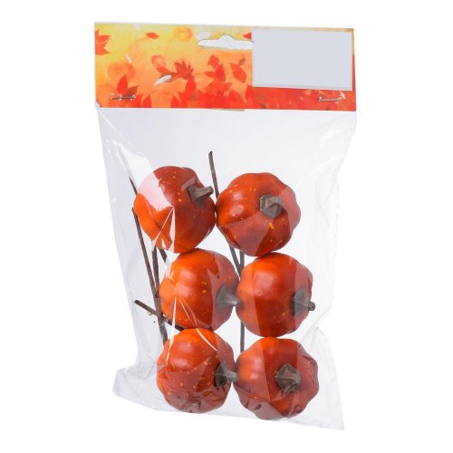 Tekvice v sáčku s/6 10cm oranžové