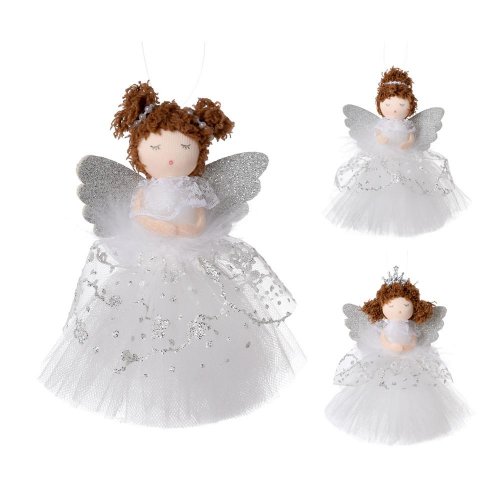 Záves anjel polyes 15cm mix - Vianočné dekorácie a ozdoby
