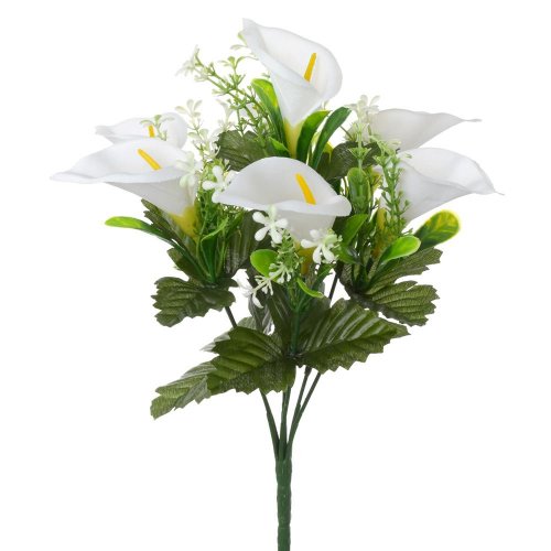 Kytica kala, zeleň x7 krém 33cm