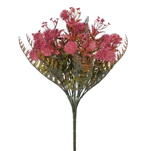 Zeleň drob. kvety, echinops zeleno-ružová 38cm - Umelé kvety