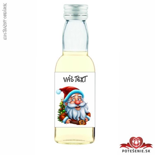 Mini fľaška na Mikuláša - šťastný Mikuláš