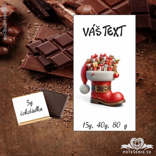 Mikulášska personalizovaná čokoládka  - čižma
