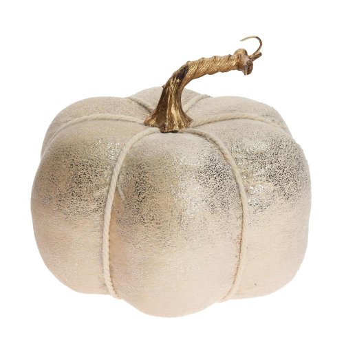 Tekvica kré/zla/str textil/polyst 18*18*16cm