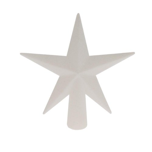 Špic hviezda plast. biely gliter 12,5cm - Vianočné dekorácie a ozdoby