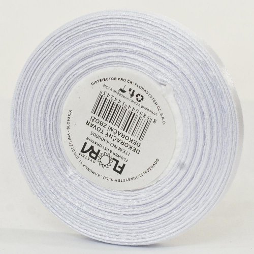 Saten stuha 6mm/20m biela farba 001