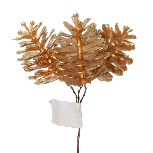 Zápich šišky zlaté /3 11cm