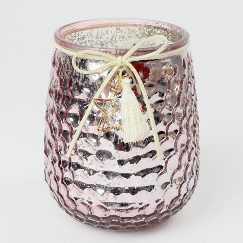 Svietnik hviezda sklo sv.fialový 11x14cm