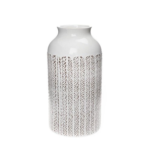 Váza ornament biela keramika 12.5*12.5*23.5cm