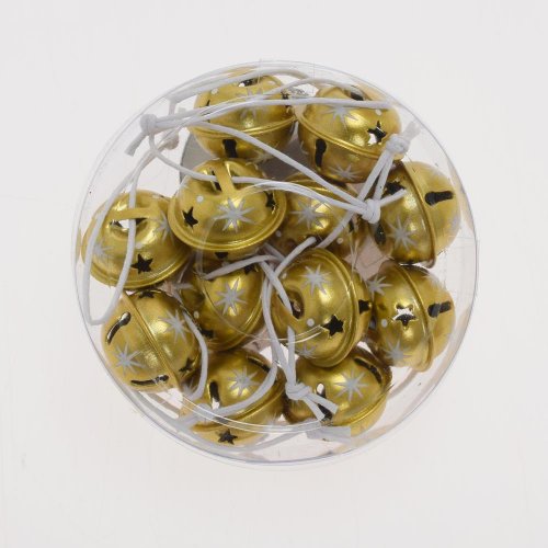 Závěs rolničky v tube zlaté sada 12 ks kov 2,4 × 2,4 × 7 cm