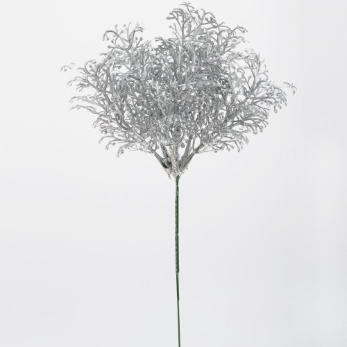 Zápich zeleň drobná strieborná 24cm - Umelé kvety