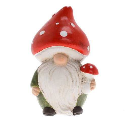Trpaslík s muchotrávkou čer/zel keramika 9,5*7,5*14cm - Jesenné dekorácie