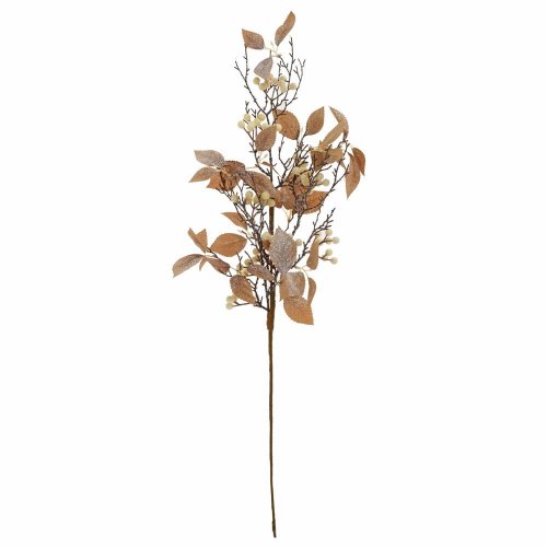 Konár, lístie, bobulky krémové 26cm - Jesenné dekorácie