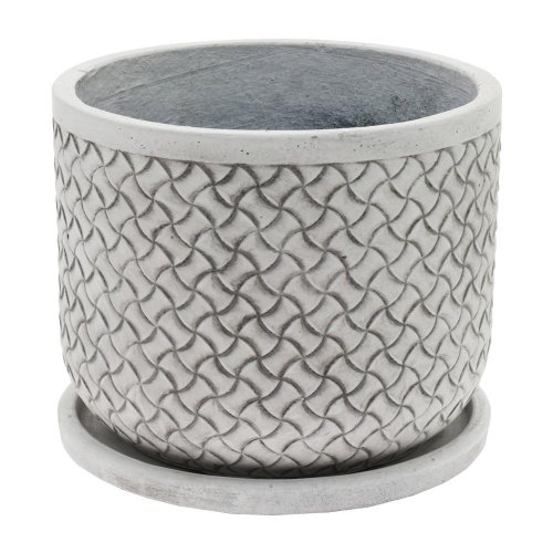 J92 kvetináč + miska chocolate biela 37h30,3cm l