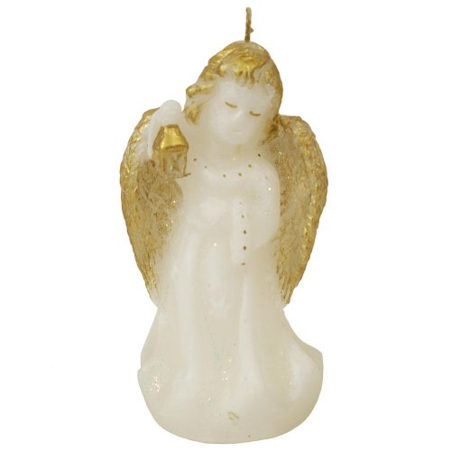 Anjel s lampášom bie-zlatý 12cm