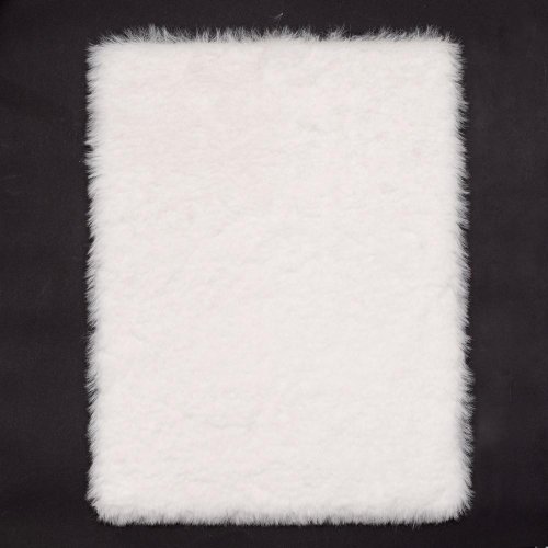 Podložka kožušina polyester biela 40x30x1cm - Vianočné dekorácie a ozdoby