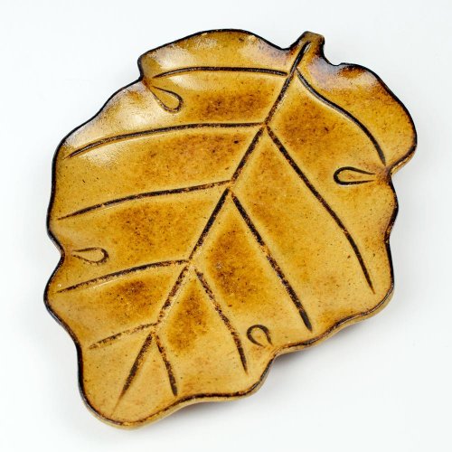 Tácka list mdf drevo hnedá 25x18x3cm