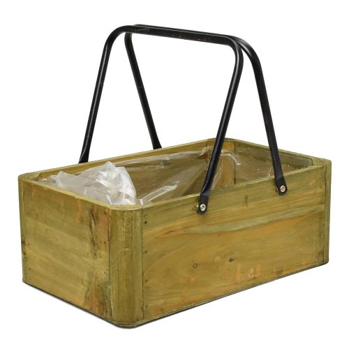 408fl/s debnička s úchytom drevo hnedá l 29x18x11/24cm