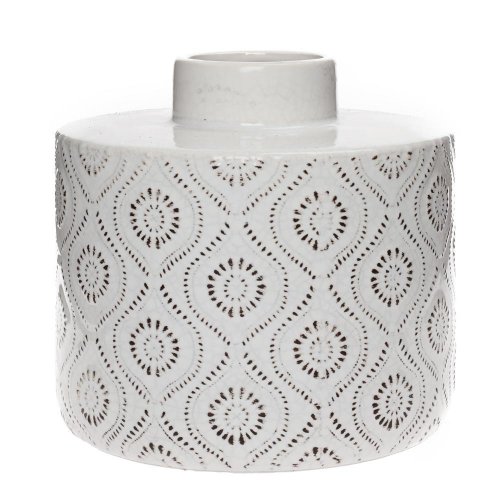 Váza ornament biela keramika 16.5*16.5*15.5cm