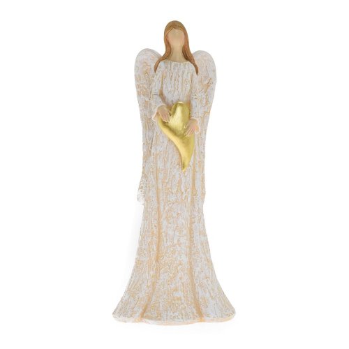 Anjel bie/béž so zla srdcom poly 15,5*10*36cm
