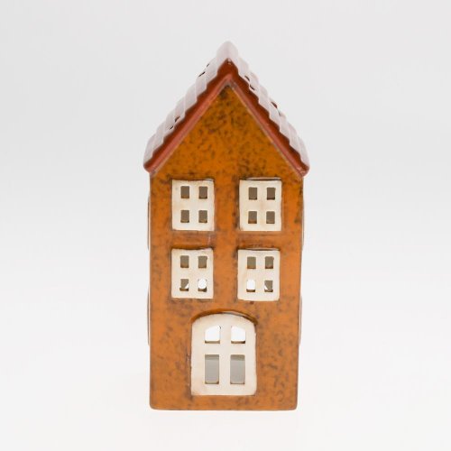 Domček čer/hne na sviečku porcel. 8,2*6,7*17,5cm