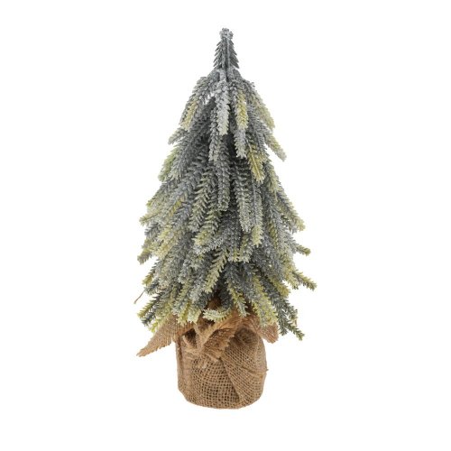 Stromček bie/zel v jute 31cm - Vianočné dekorácie