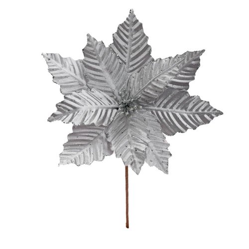 Zápich vianočná ruža strieborná 30cm - Umelé kvety