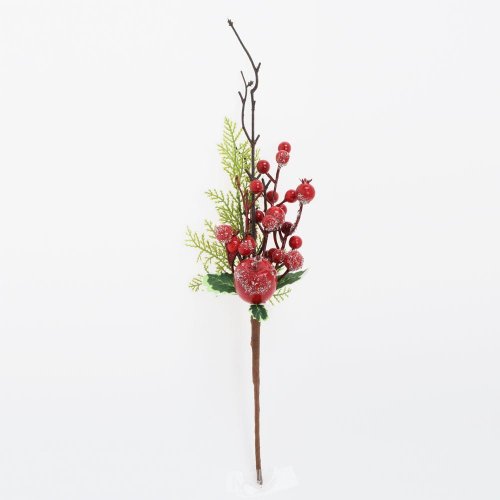 Zápich čer. bobule, jablko, tuja, ilex 40cm - Umelé kvety