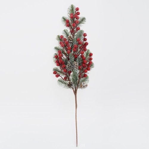Konár čečina, čer. bobule, šišky, ľad 58cm