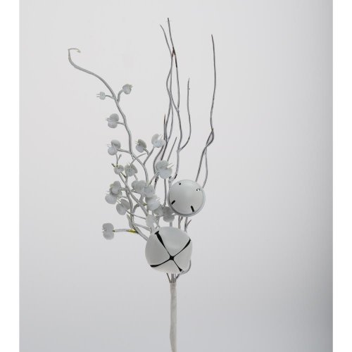 Zápich konár, rolničky biely 30cm