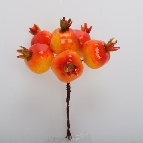 Zápich granátové jablko žlt/oranžové s/6 13cm