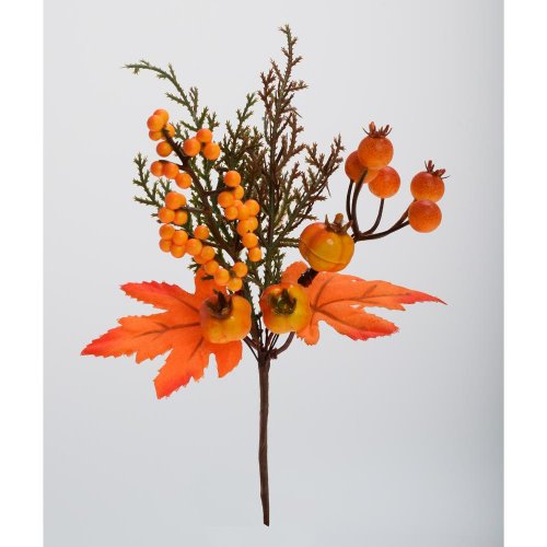 Zápich šípky, bobule, lístie or/zel 22cm - Jesenné dekorácie