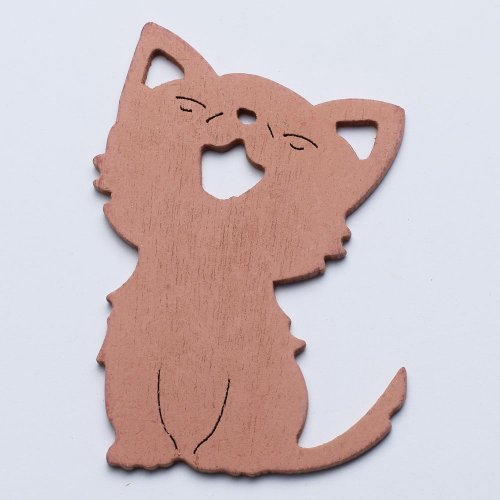 Výrez mačka s/6 8cm hnedá