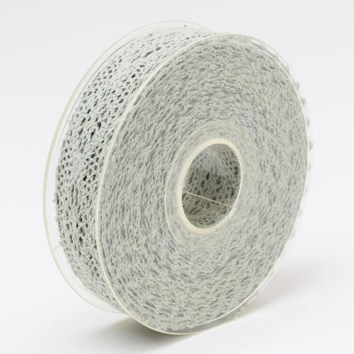 Stuha čipka  25mmx8m bl. sivá