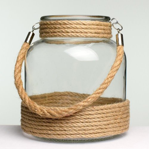 Nádoba sklo+juta 15x15x16cm