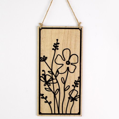 Záves obraz drevo/kov 20x0,5x10cm natur