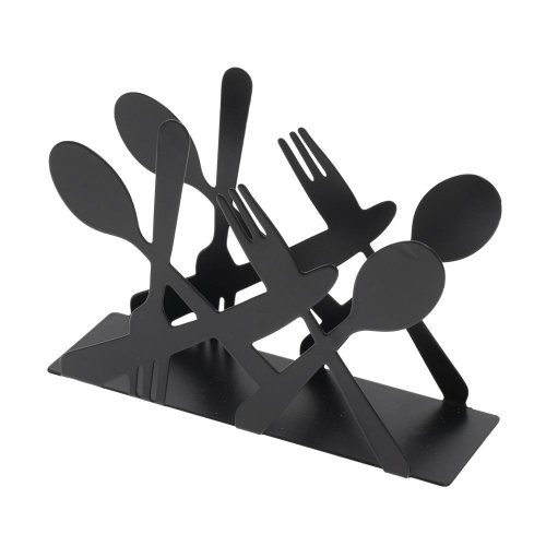 Držiak na servítky príbor kov 13,5x4x9,5cm čierny