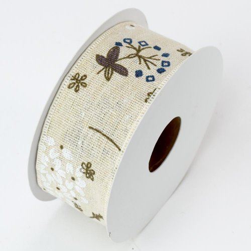 Stuha látka  vzor kvet 4cm*10m super cena