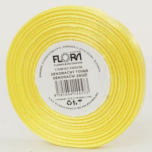 Saten stuha 6mm/20m žltá farba 082