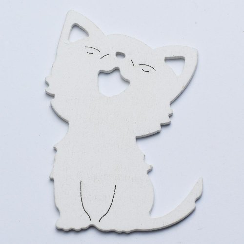 Výrez mačka s/6 8cm bie