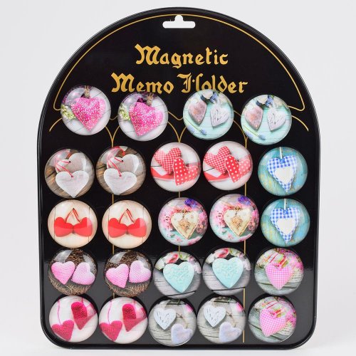 Magnetka srdcia mix 4x4x1,4cm/24pcs