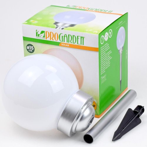 Lampa solár guľa 15cm ww led
