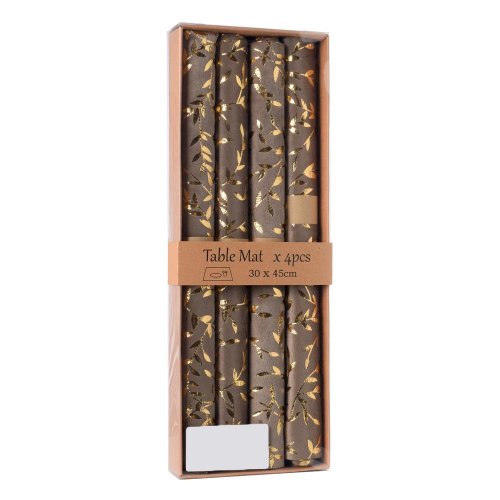 Vian. prestieranie vz. listy béž/zla zam/textil s/4 30*45cm