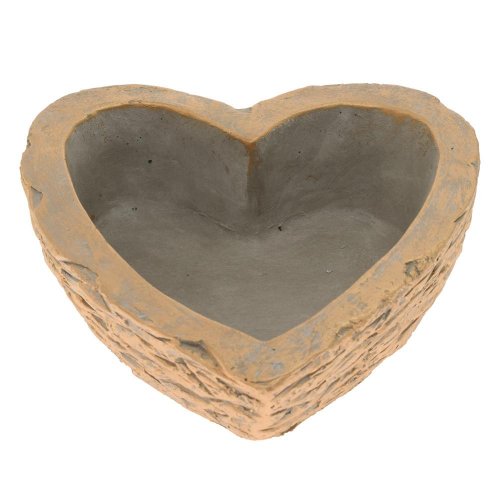 Obal srdce cement bledo-sivo-zlaté 20cm