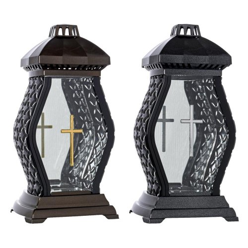 Lampion lucerna  ratan s krížom 35x18x15cm