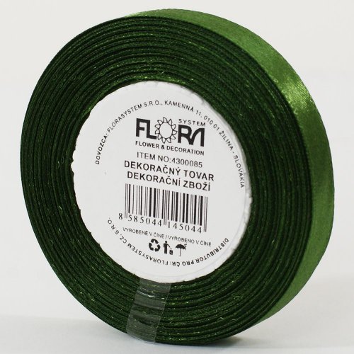 Saten stuha 10mm/15m zelená tm. farba 110