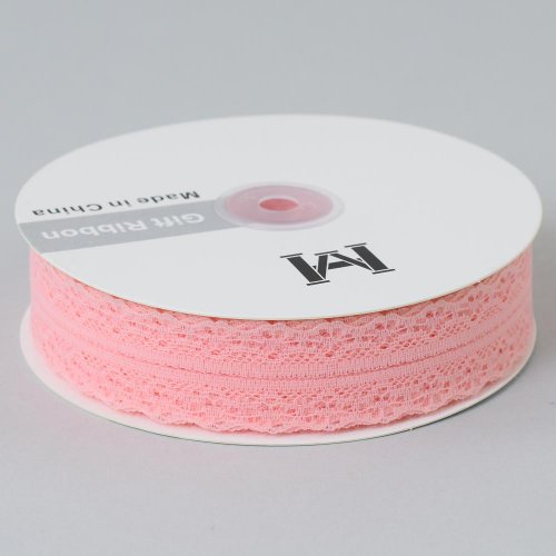 Stuha čipka 30mmx50y ružová