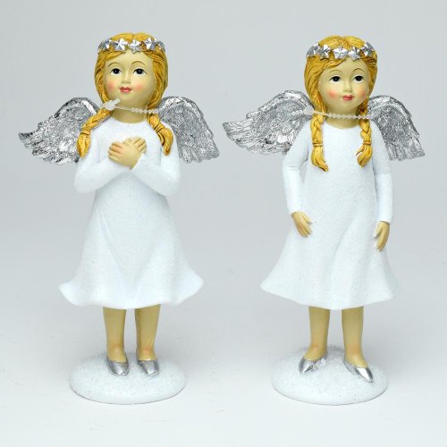 Anjel biely lesklý 10x6x18cm mix 2