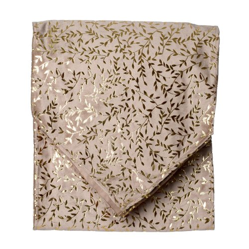 Vian. štóla na stôl vz. listy béž/zla zam/textil 32*150cm
