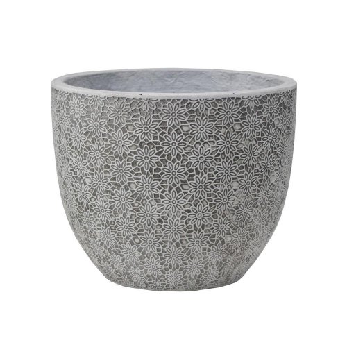 J120 kvetináč + miska jasmin antik biela 44x36cm xl