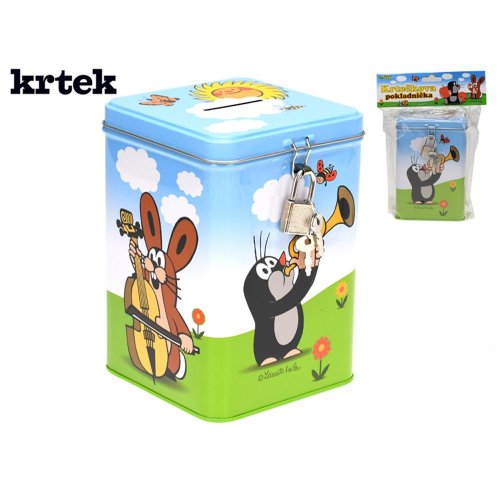 Pokladnička krtko kovová 15cm